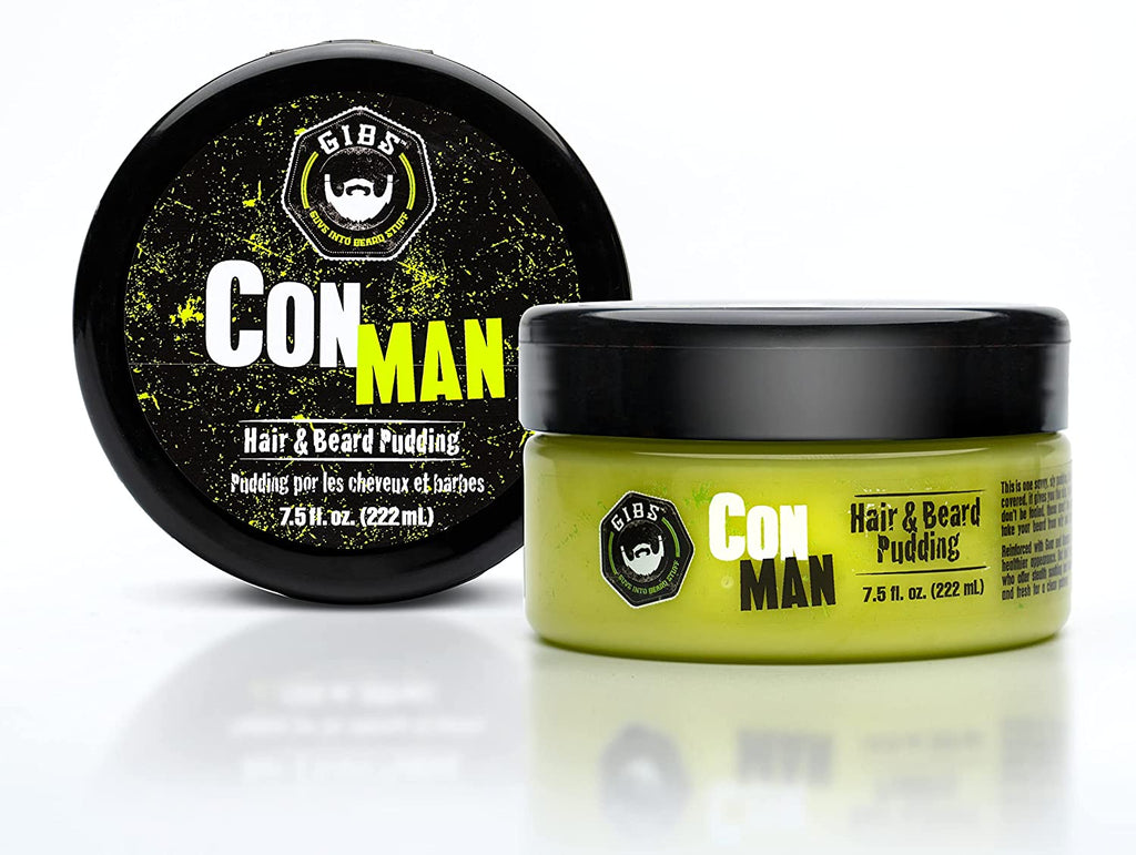 Con Man Leave-In Conditioning Cream for Beard and Hair for Styling and Moisturizing - Beard Pudding - Curl Definer