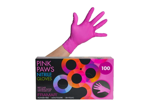 Pink Paws Disposable Nitrile Gloves