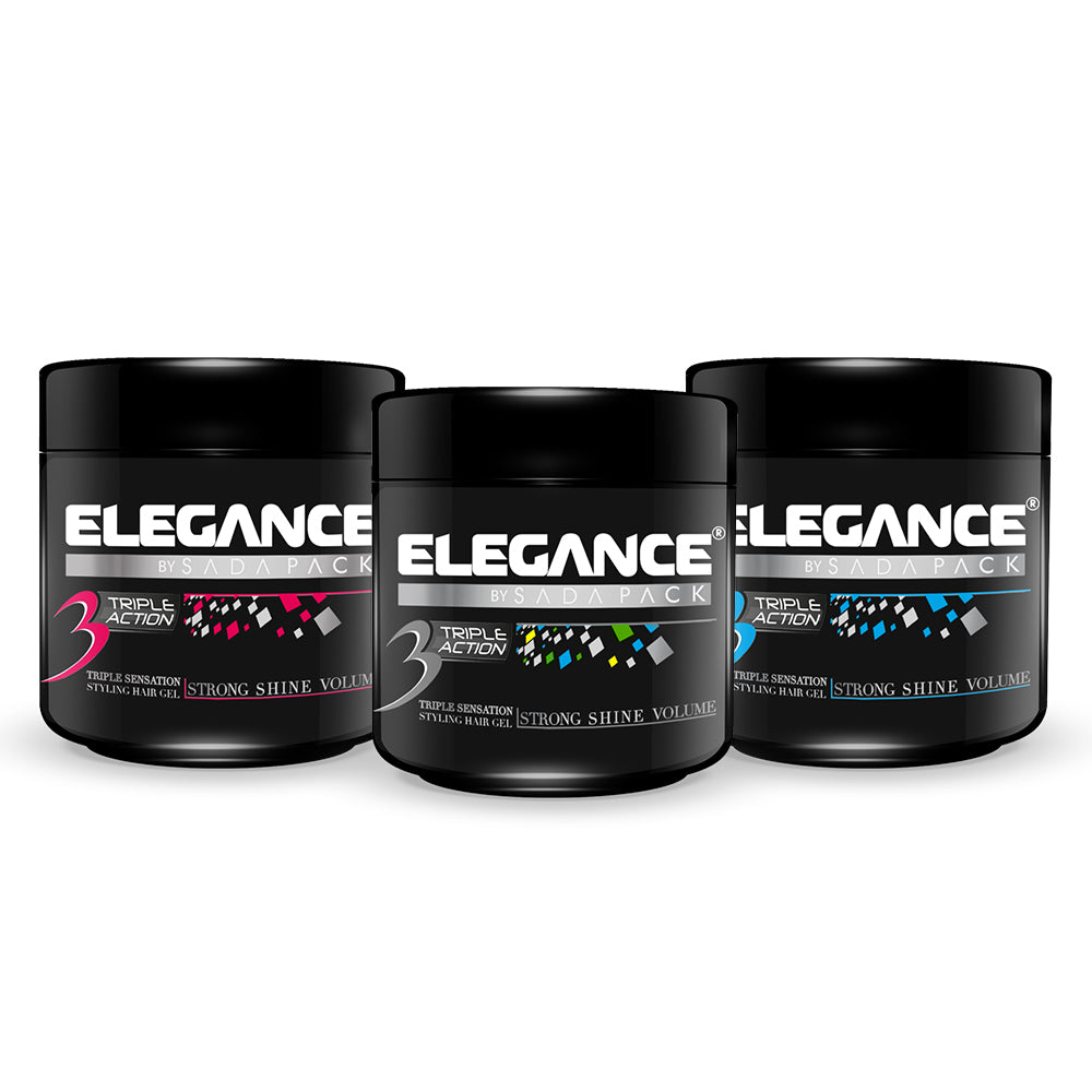 ELEGANCE Triple Action Super Strong Hold Hair Gel Earth